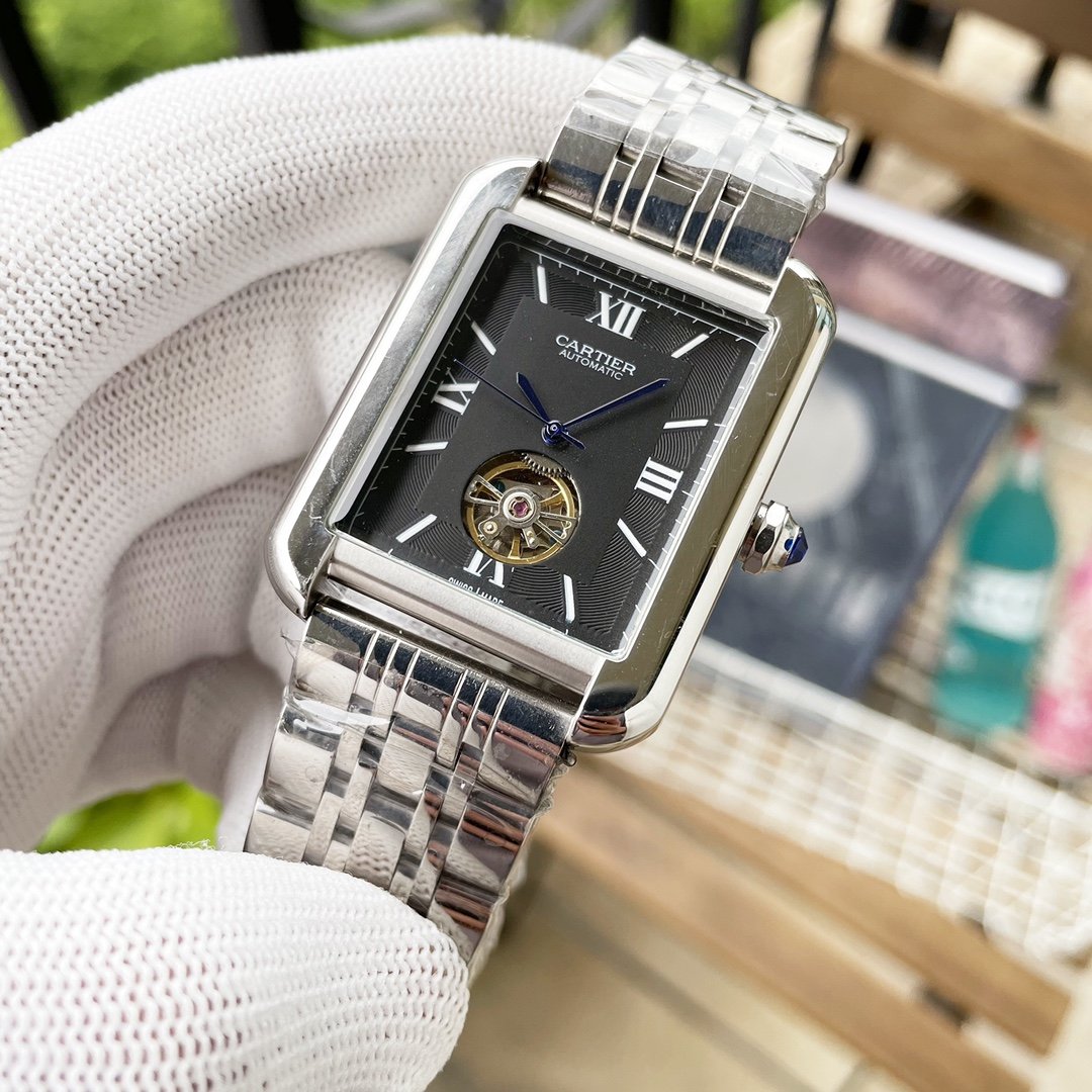 CARTIER TANK SOLO 40MM STEEL CASE TOURBILLON