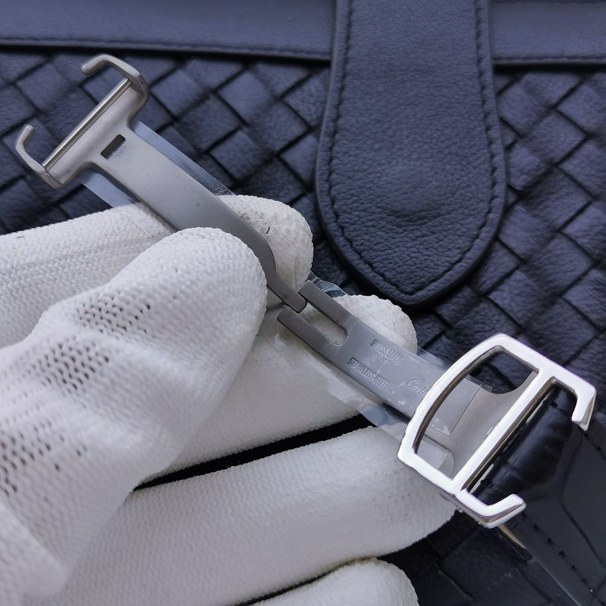 CARTIER TANK MC SECOND TIME STEEL CASE DIAMOND BEZEL