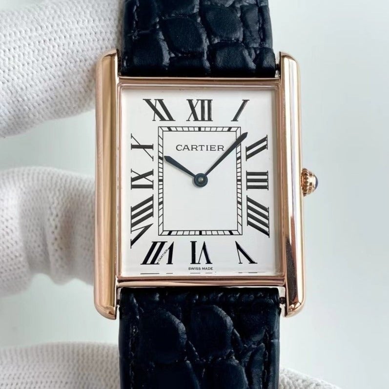 CARTIER TANK SOLO QUARTZ CROCODILE SKIN