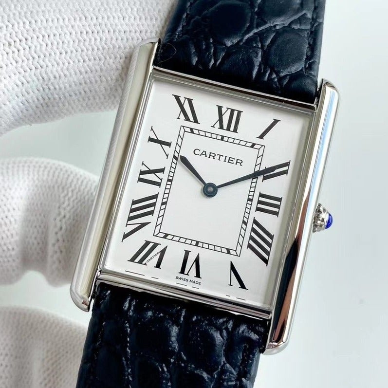CARTIER TANK SOLO QUARTZ CROCODILE SKIN