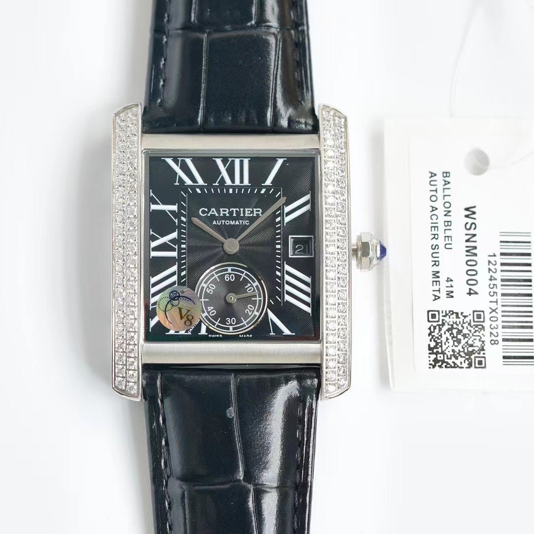 CARTIER TANK MC LADIES SECOND TIME DIAMOND BEZEL