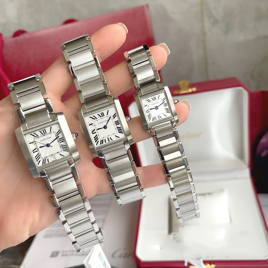 CARTIER TANK FRANCAISE STEEL WHITE DIAL