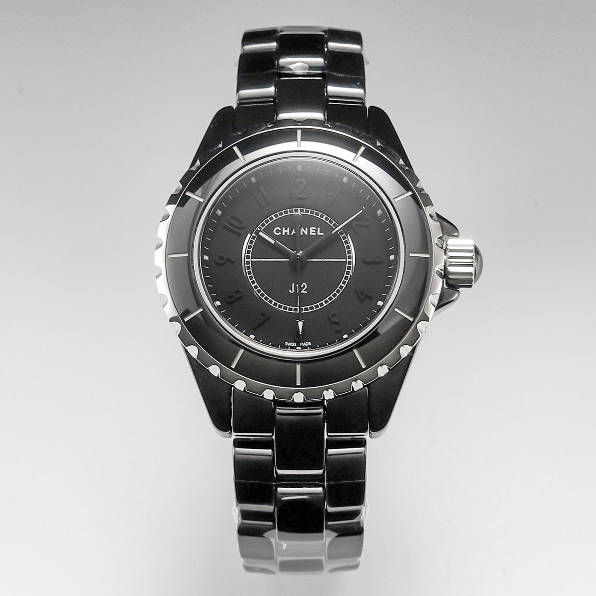 CHANEL J12 Quartz Black Ceramic Black Numerals Black Dial