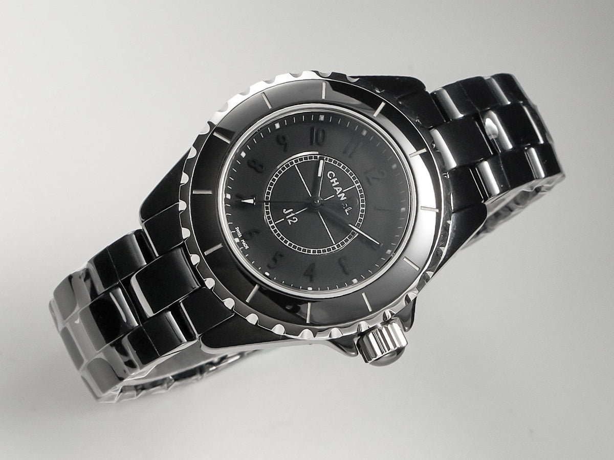 CHANEL J12 Quartz Black Ceramic Black Numerals Black Dial