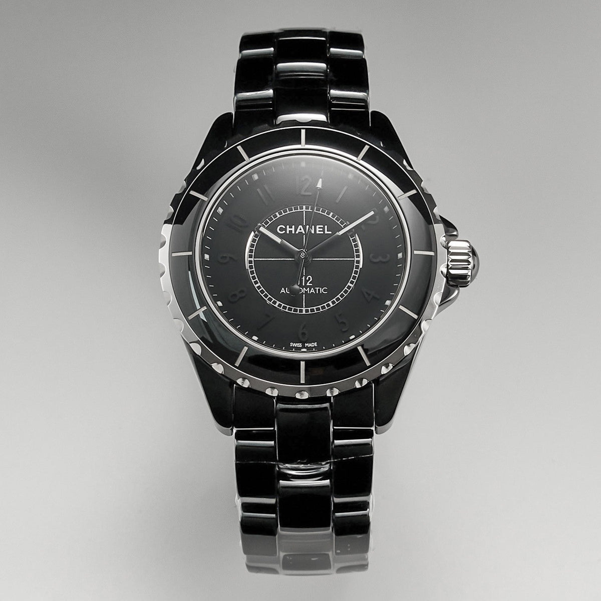 CHANEL J12 Automatic Black Ceramic Black Numerals Black Dial Black Steel Hands